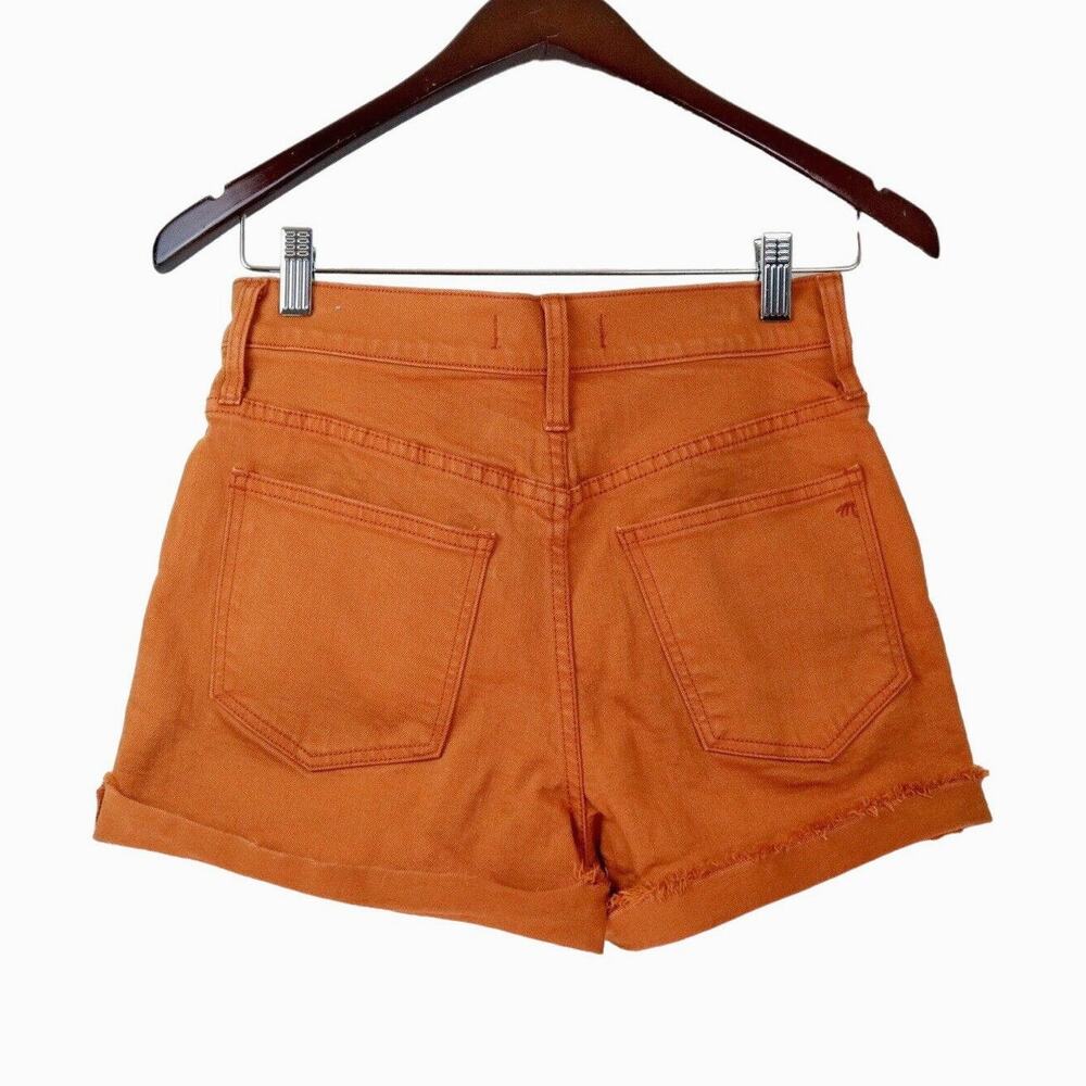 Madewell Size 25 High-Rise Denim Shorts Cut Off K9543 Burnt Orange - Picture 5 of 8